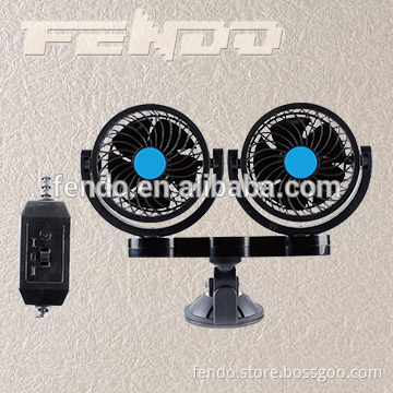 4inch double head 12v 24v vehicle fan universal BLDC motor suction cup cooling fan